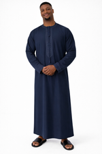 Qamis Emirati avec cravate - bleu marine