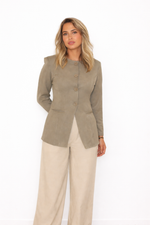 Veste tailleur taupe