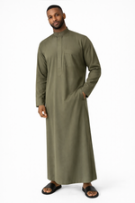 Qamis Saoudien avec Col Mao - kaki