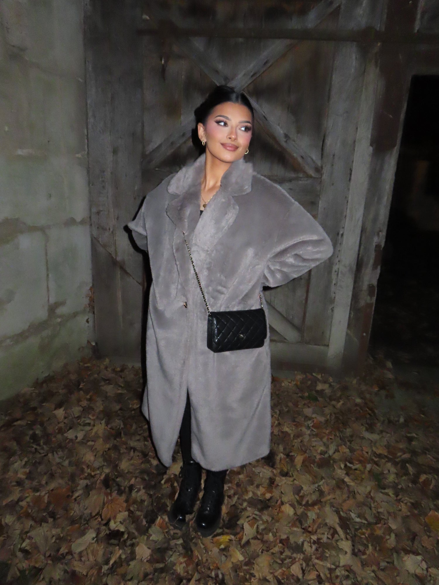 Manteau nounours gris