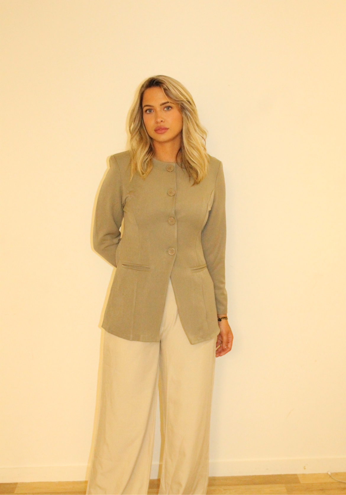 Veste tailleur taupe