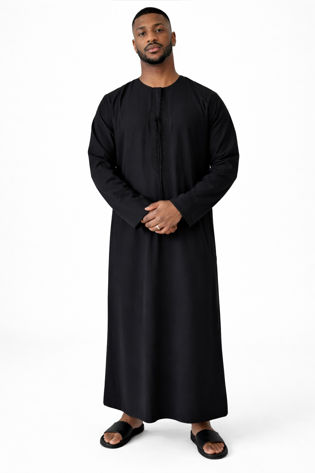 Qamis Emirati avec cravate - Noir